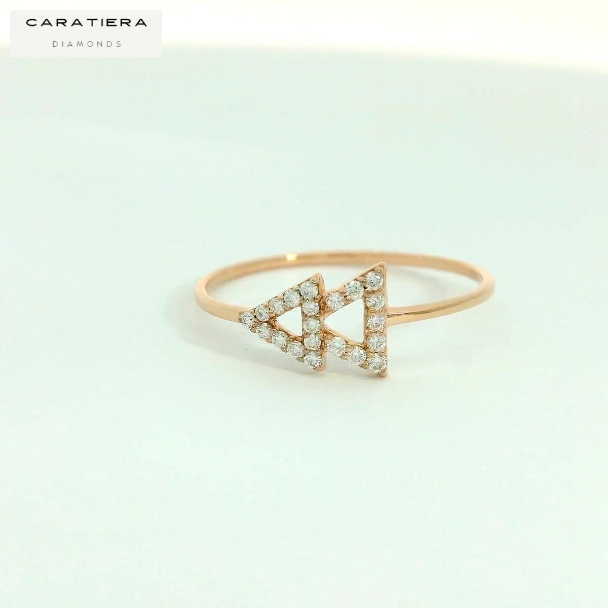 Elegant Diamond Triangle Ring
