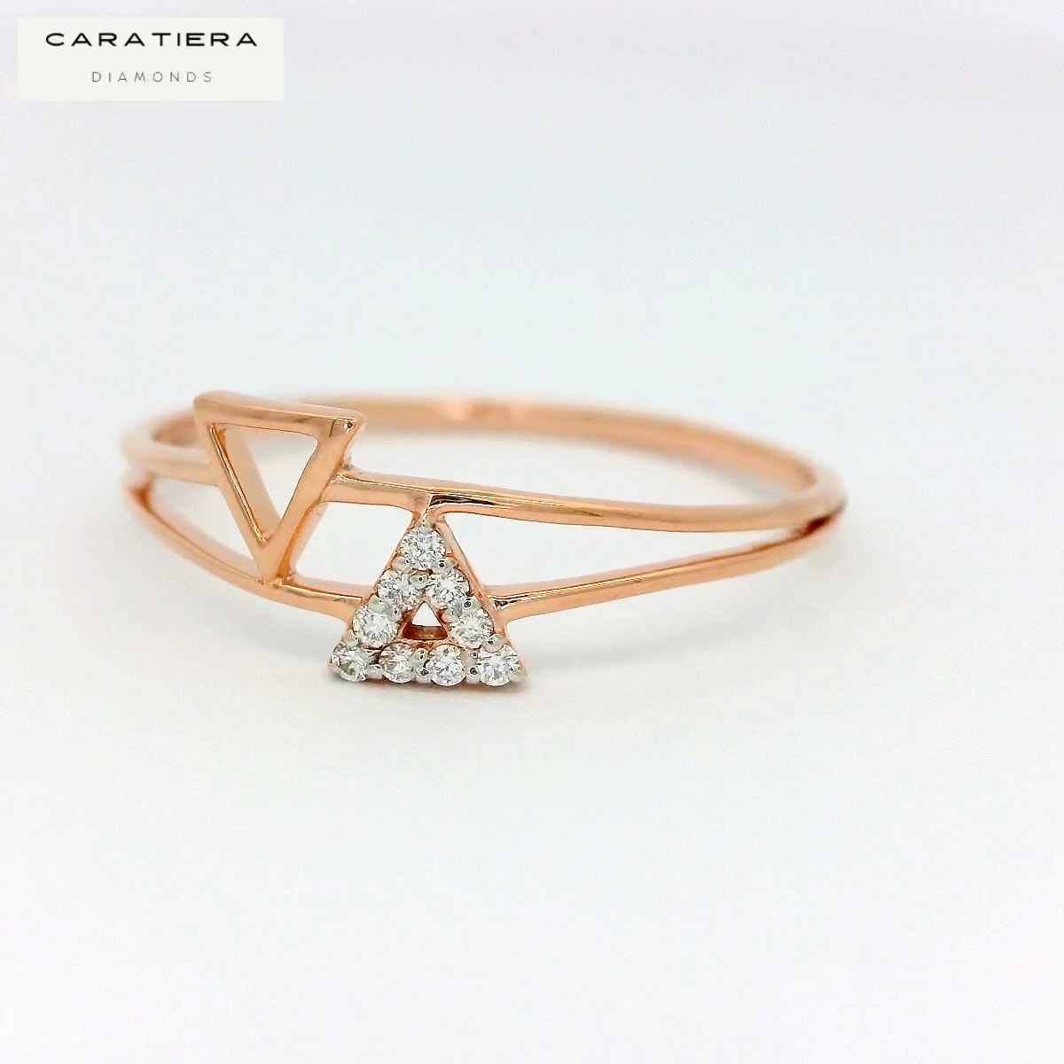 Elegant Geometric diamond ring