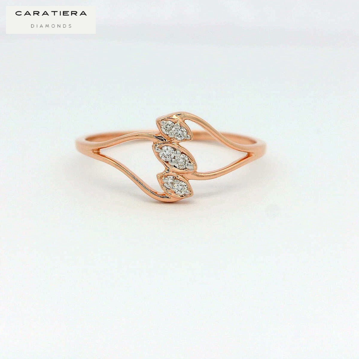 Elegant Rose Gold Leaf Ring
