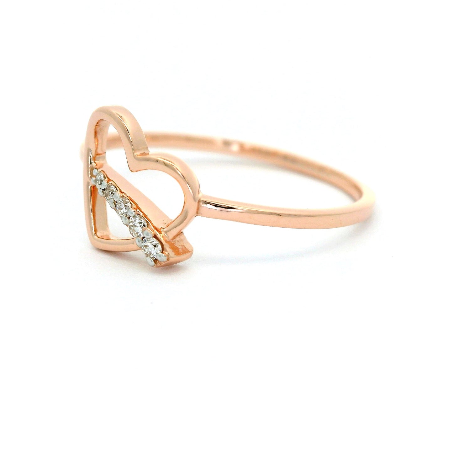 Elegant Heart-Shaped Diamond Ring