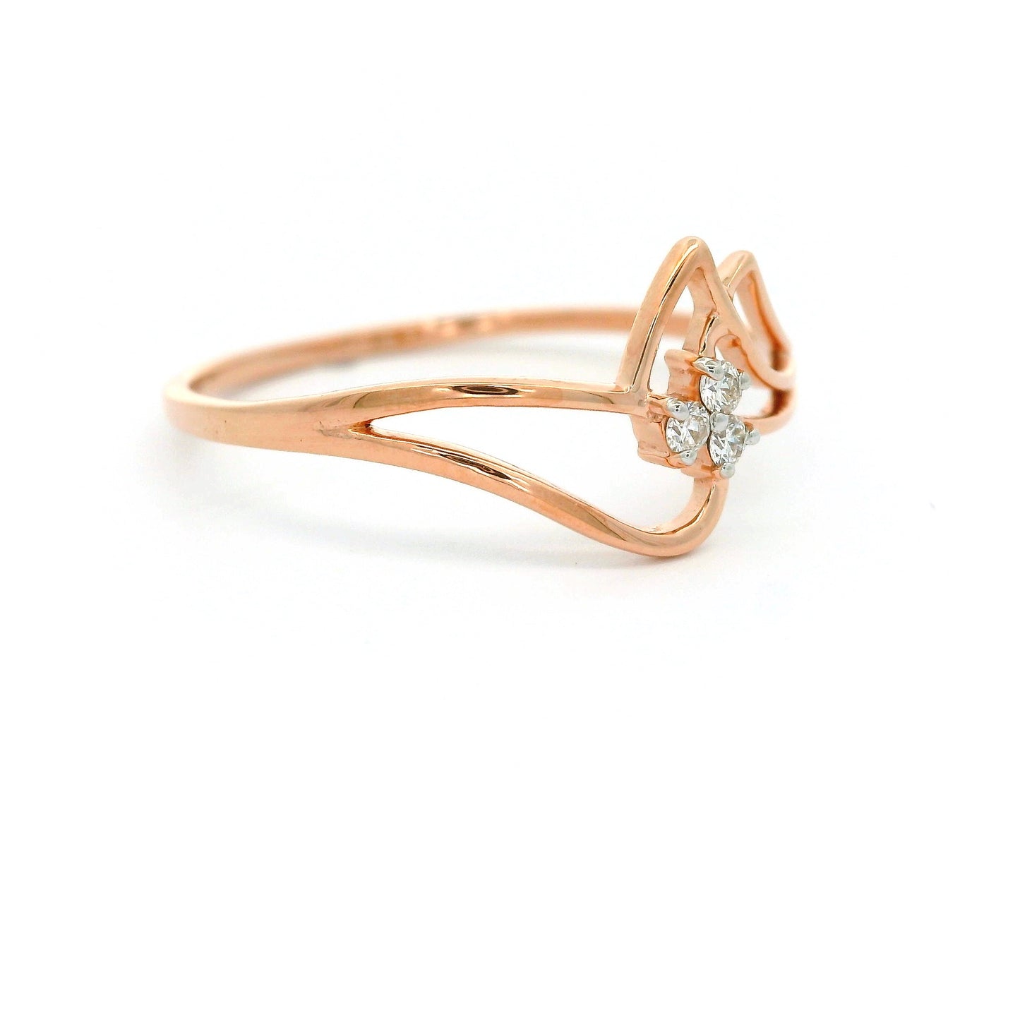 Elegant Rose Gold Ring with Diamonds