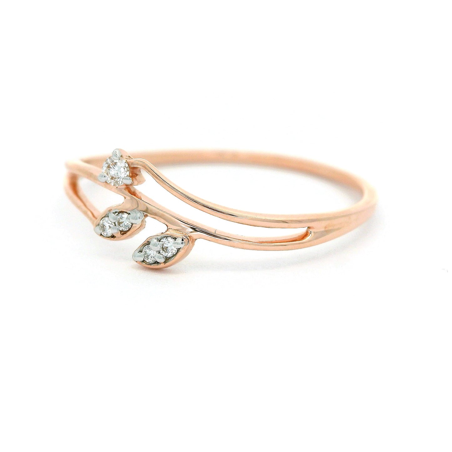 Elegant Rose Gold Leaf Ring