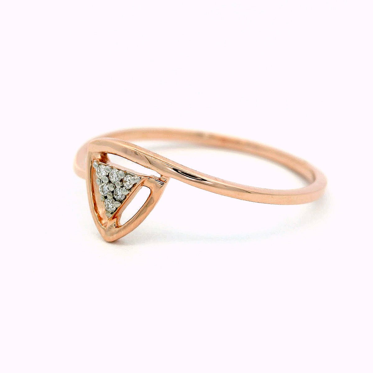 Elegant Rose Gold Triangle Ring