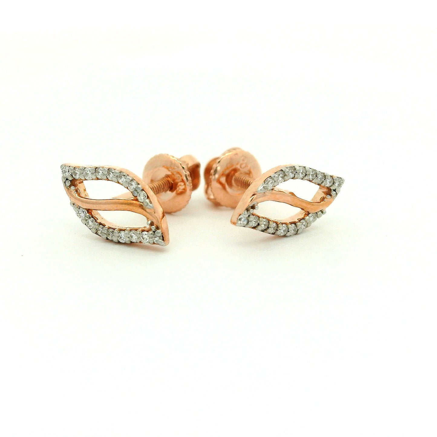 Elegant Rose Gold Leaf Earrings