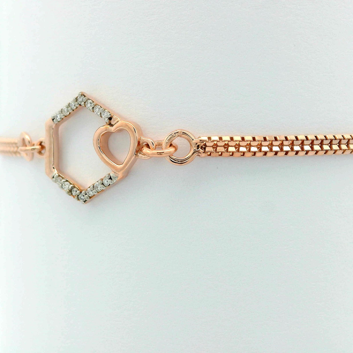 Elegant Rose Gold Hexagon Bracelet