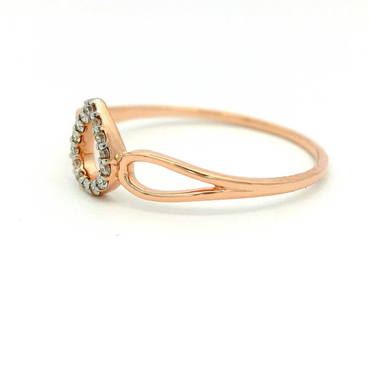 Elegant Rose Gold Teardrop Ring
