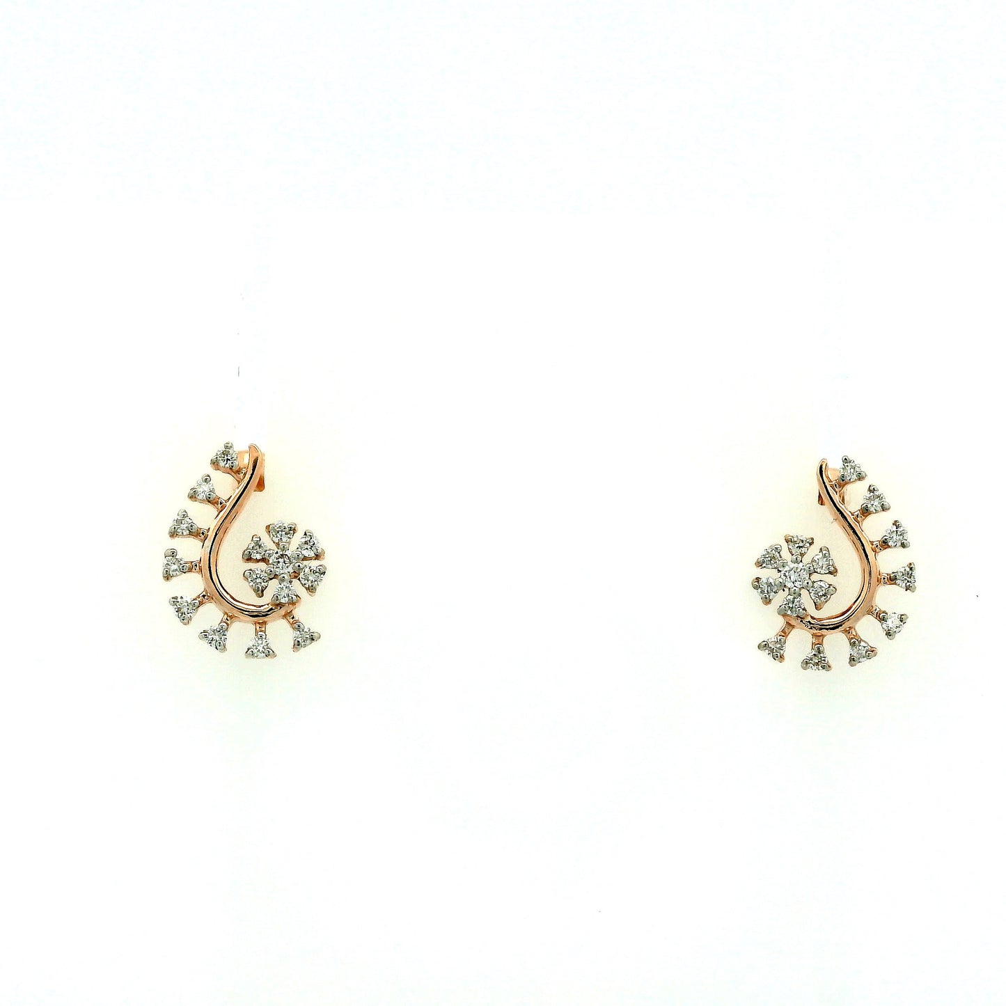 Elegant Rose Gold Floral Earrings