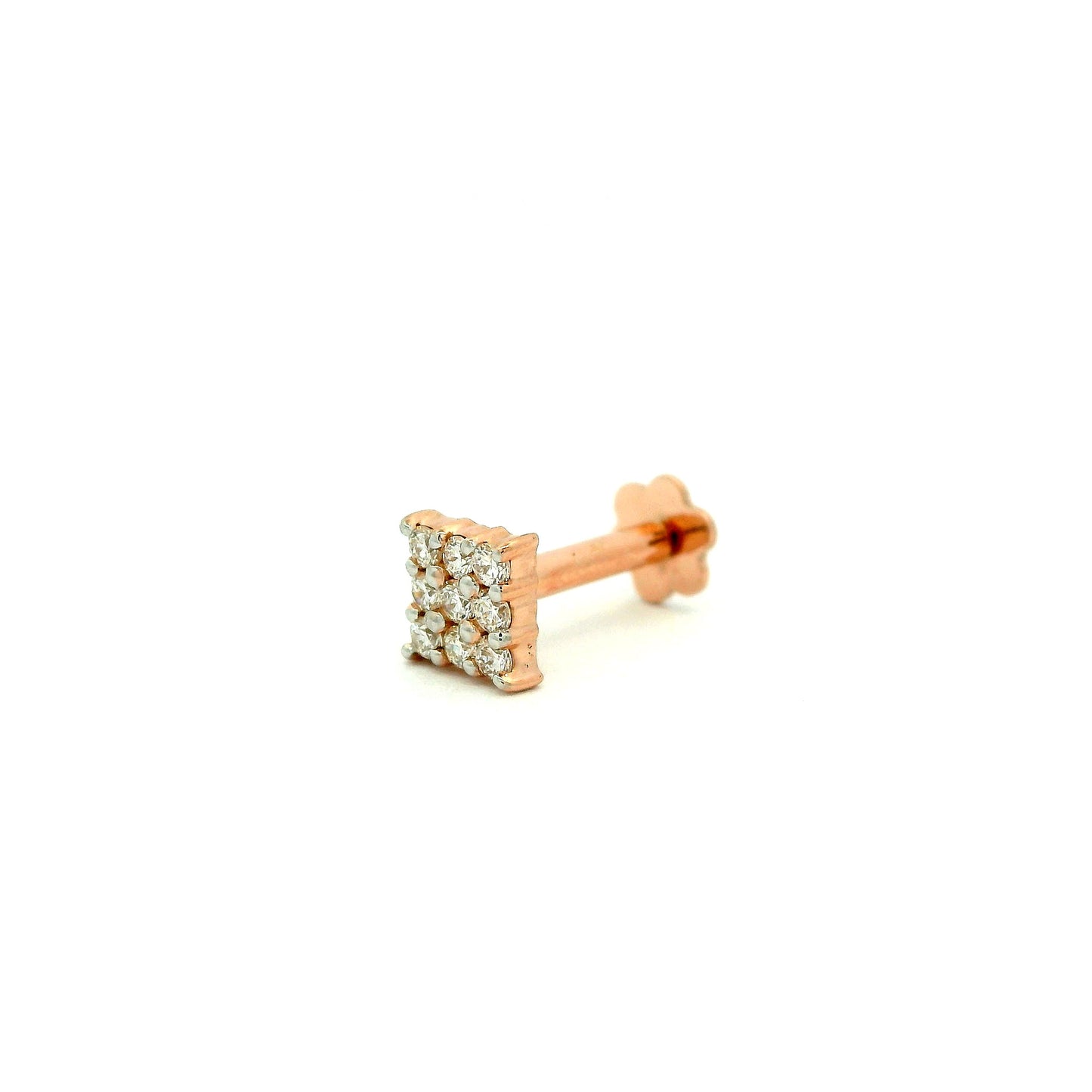 Elegant Square Diamond nose pin