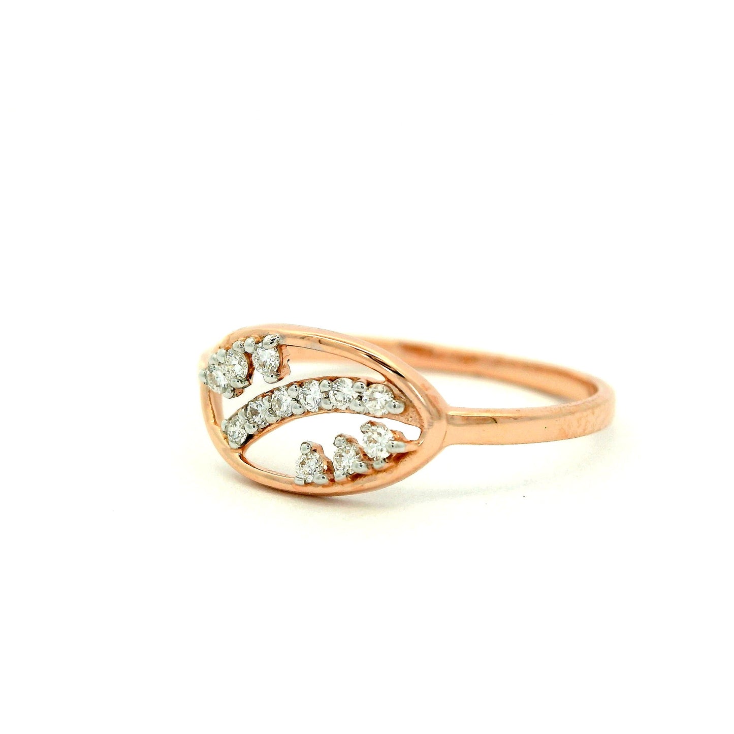 Elegant Rose Gold Leaf Ring