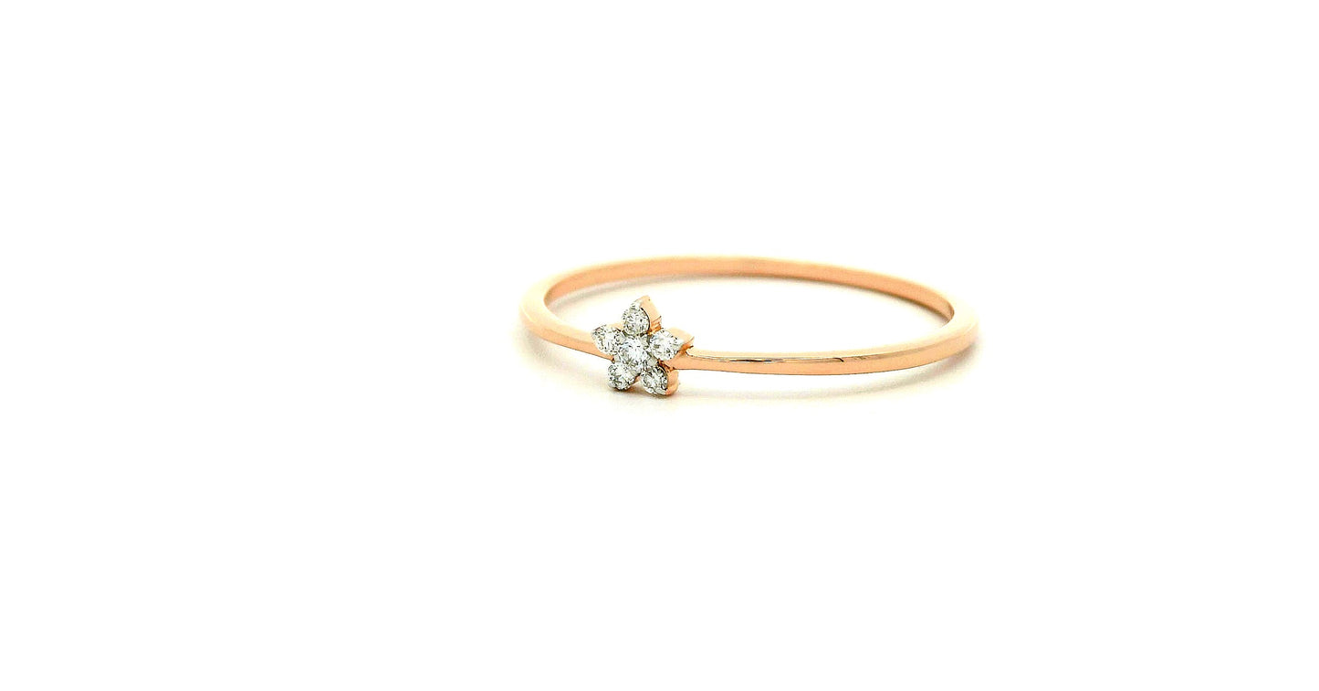 Elegant Diamond Flower Ring