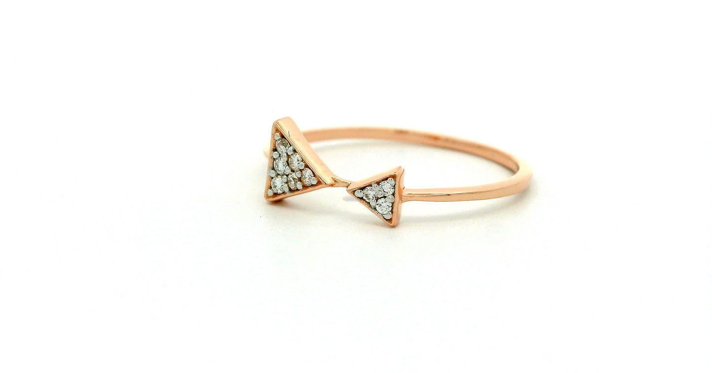 Elegant Rose Gold Triangle Ring