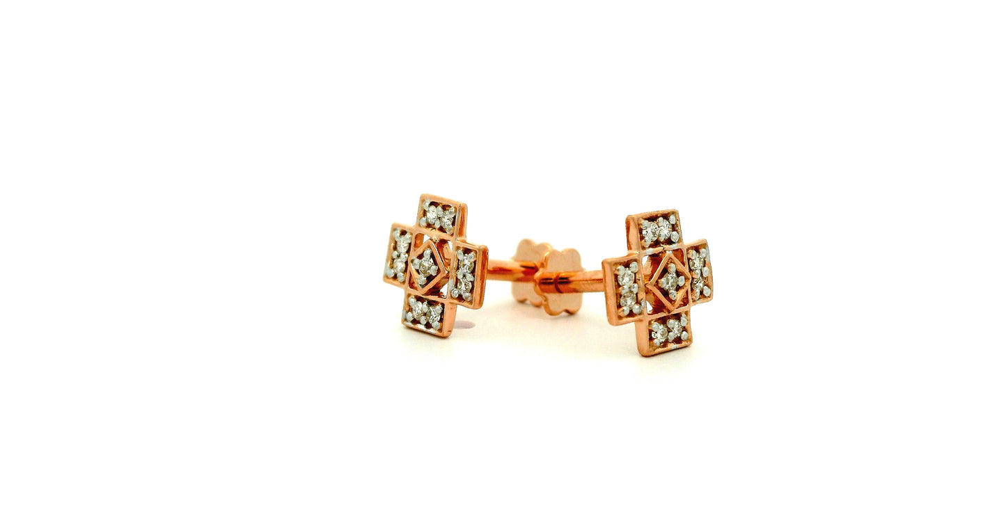 Elegant Diamond Cross Earrings