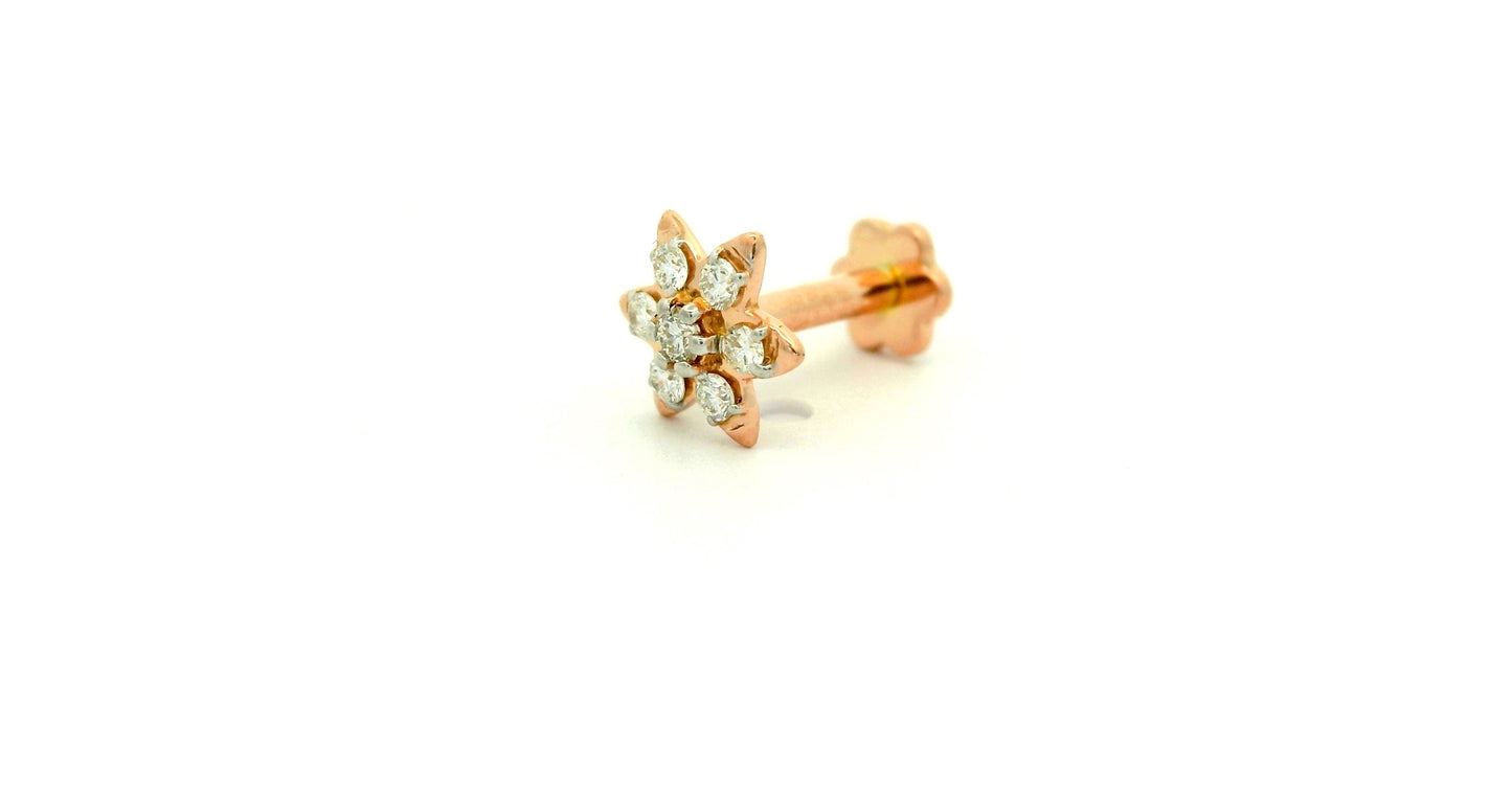 Elegant Floral diamond nose pin