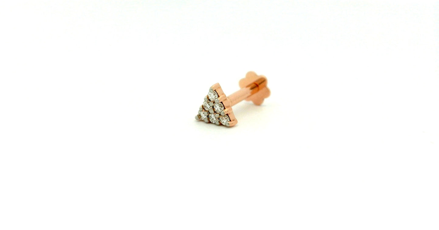 Elegant Triangle diamond nose pin