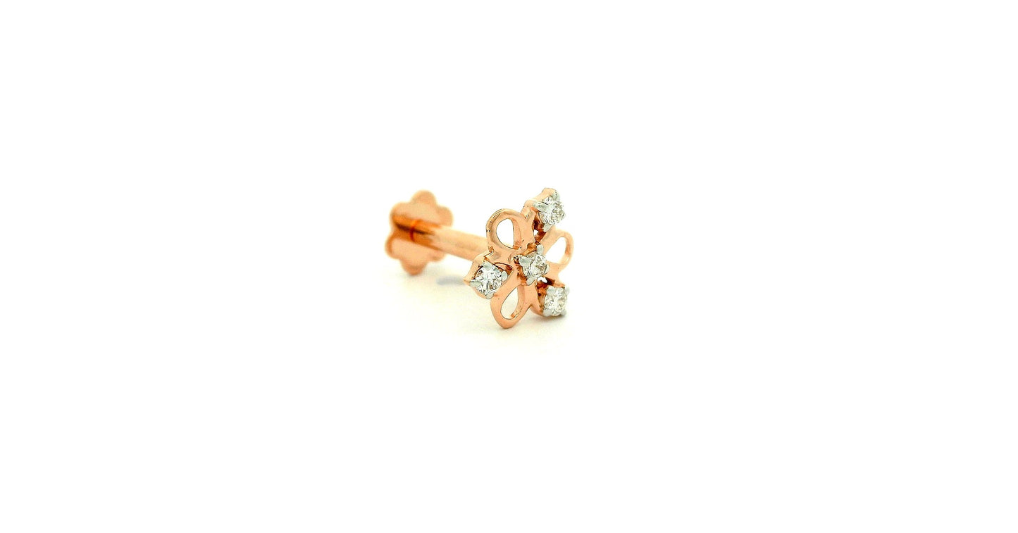 Elegant Floral Diamond nose pin