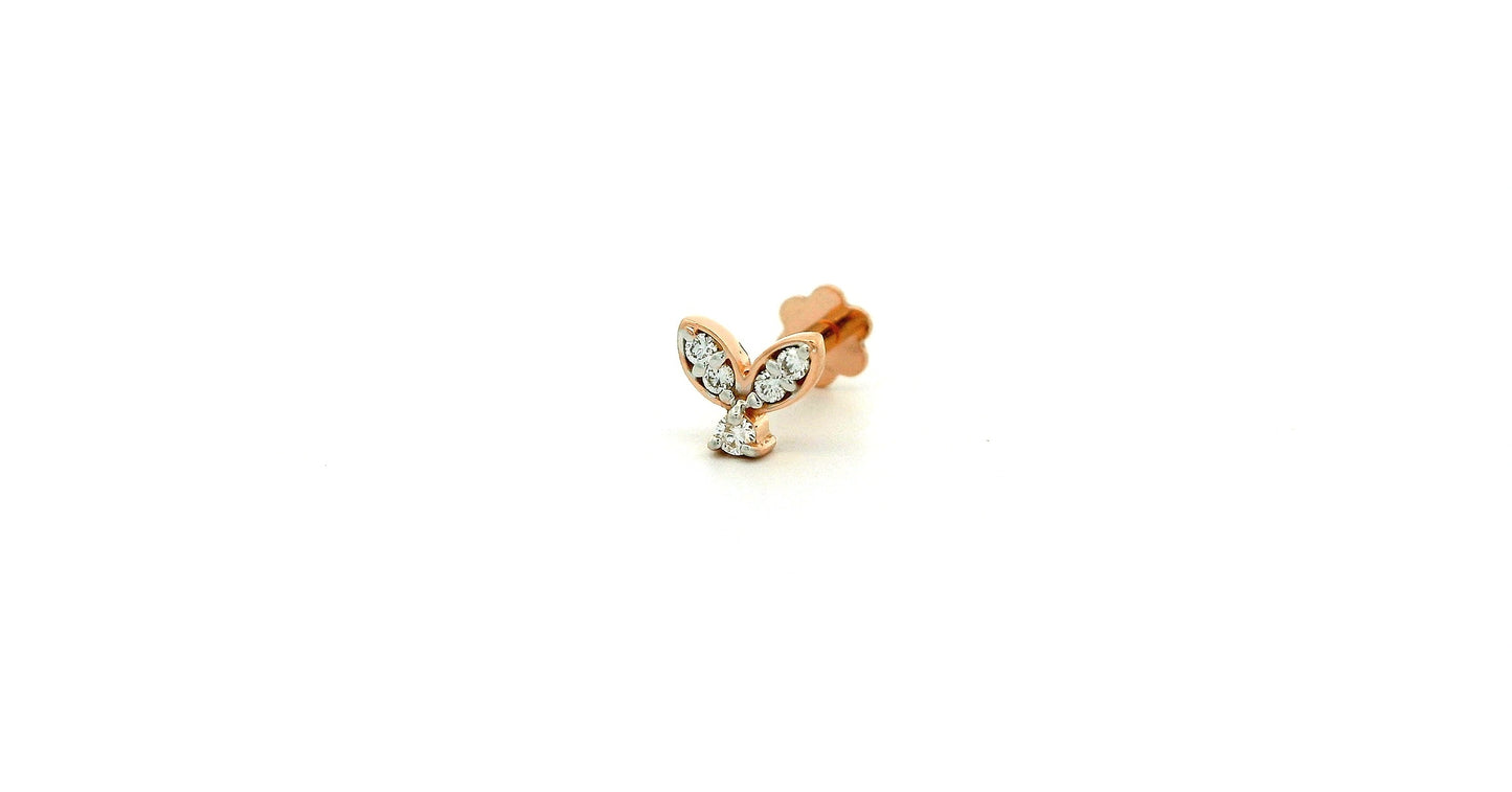 Elegant Rose Gold Butterfly Earrings