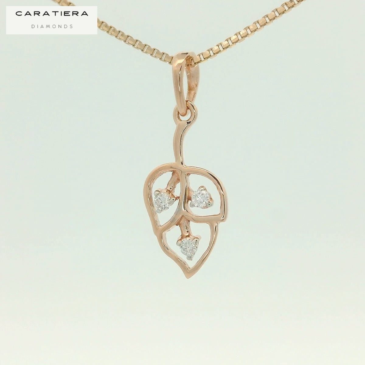 Elegant Leaf Pendant with Diamonds