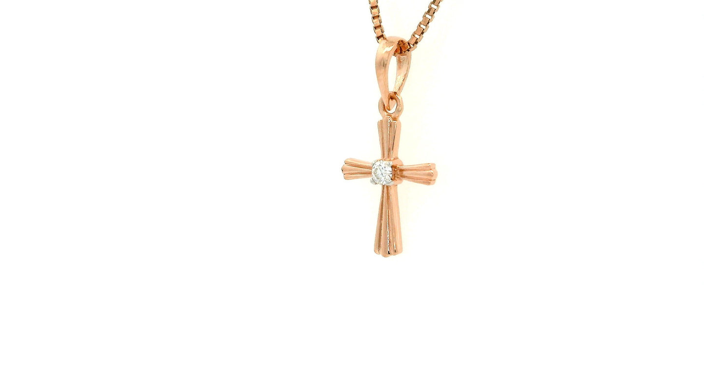 Elegant Rose Gold Cross Pendant