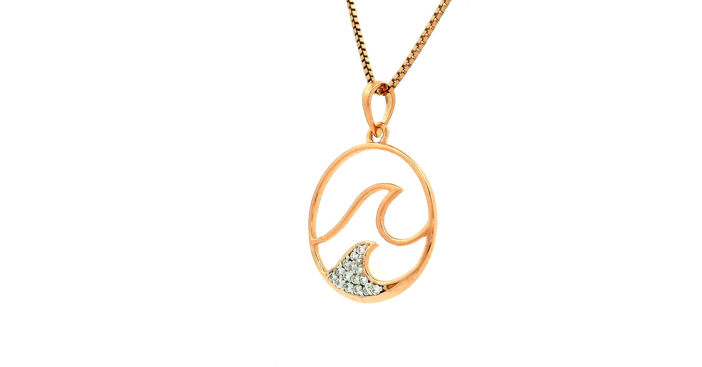 Elegant Wave Pendant in Rose Gold
