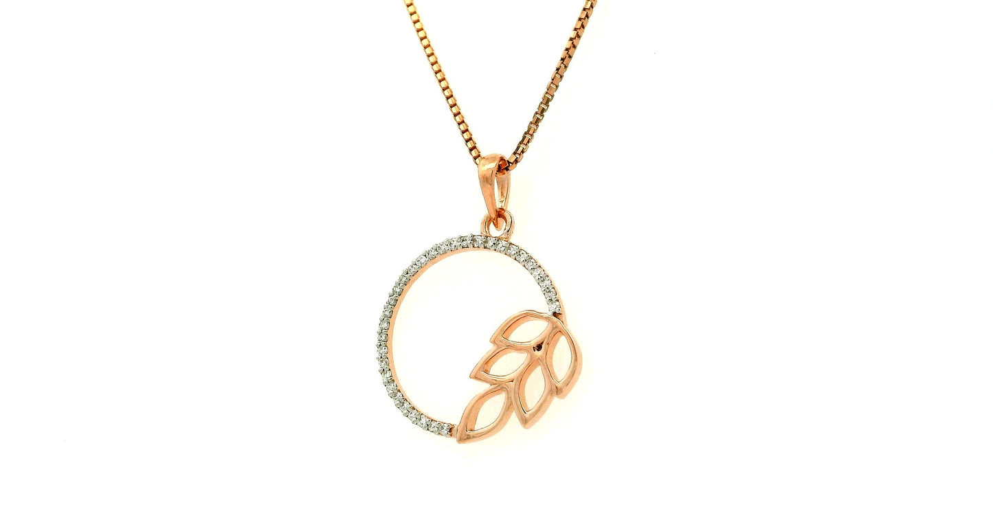 Elegant Rose Gold Leaf Pendant