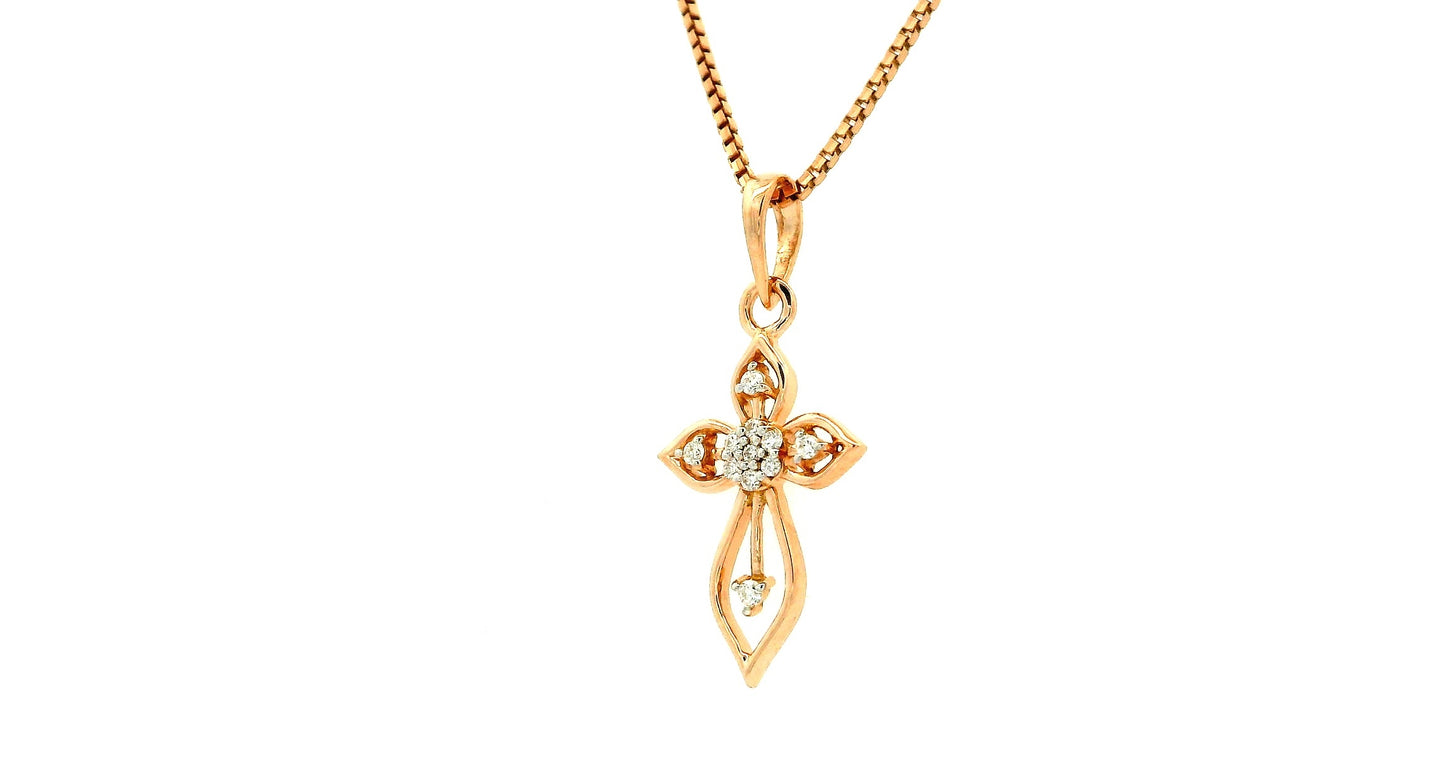 Elegant Rose Gold Cross Pendant