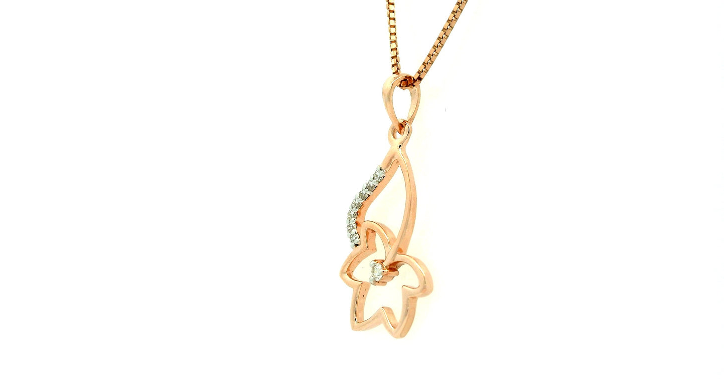 Elegant Rose Gold Leaf Pendant