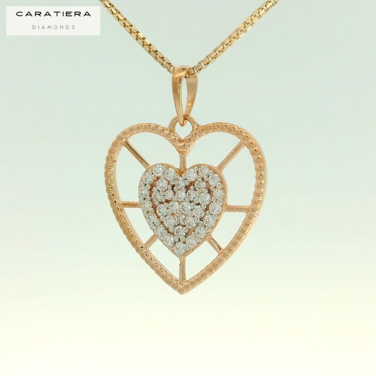 Elegant Heart-Shaped Diamond Pendant
