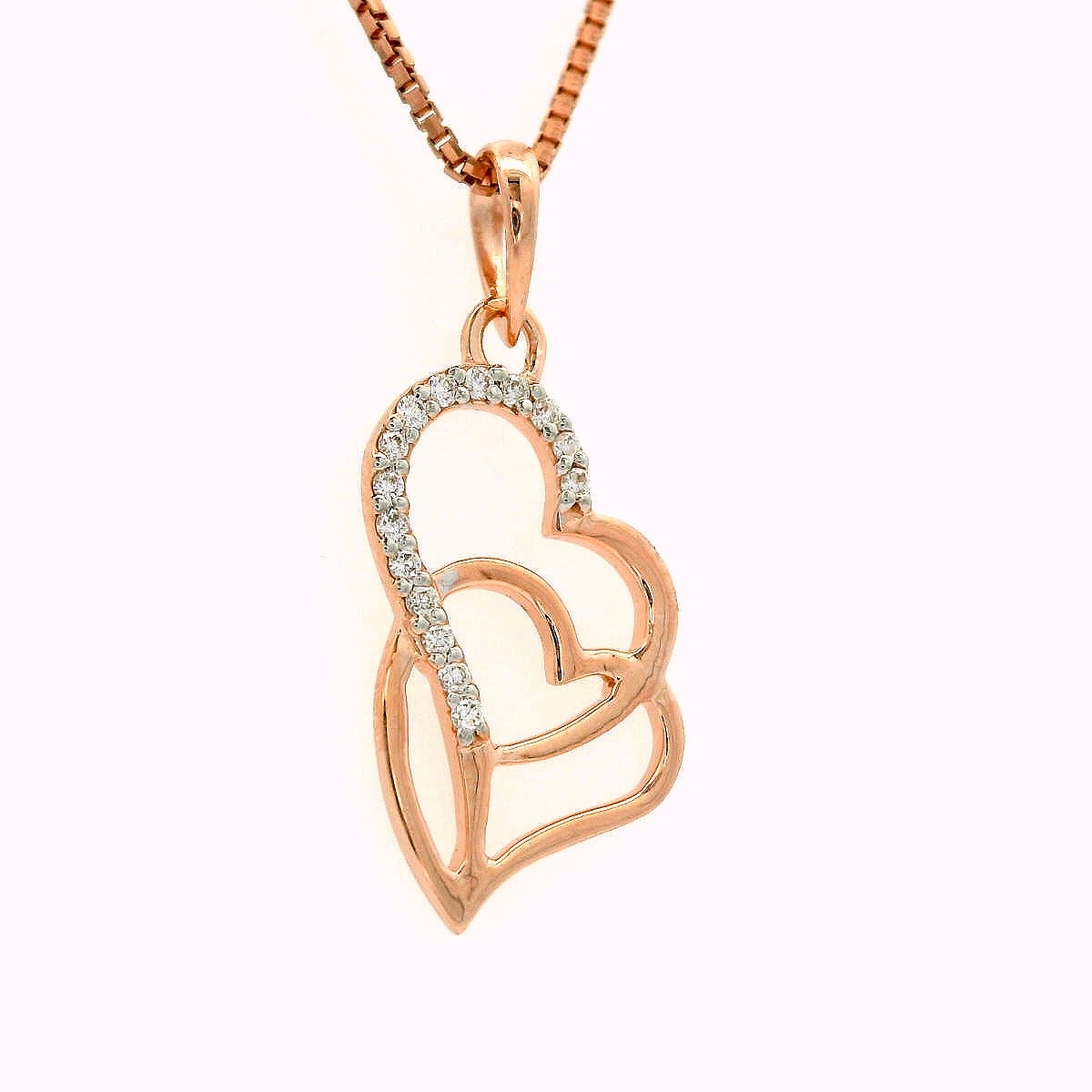 Elegant Heart Pendant in Rose Gold