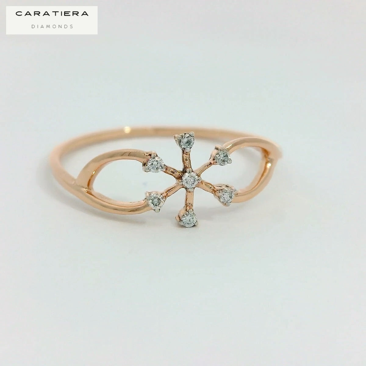 Elegant Diamond Snowflake Ring