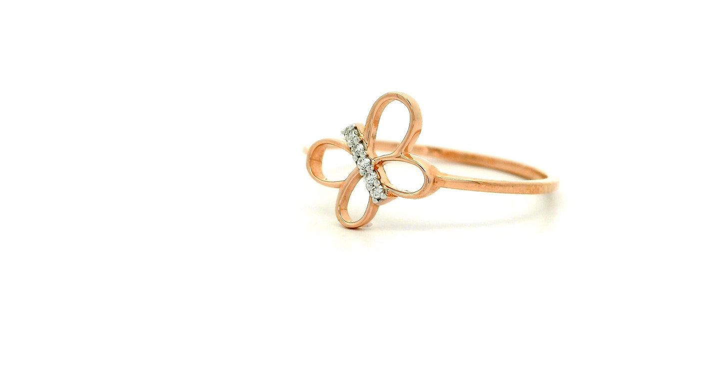 Elegant Rose Gold Butterfly Ring