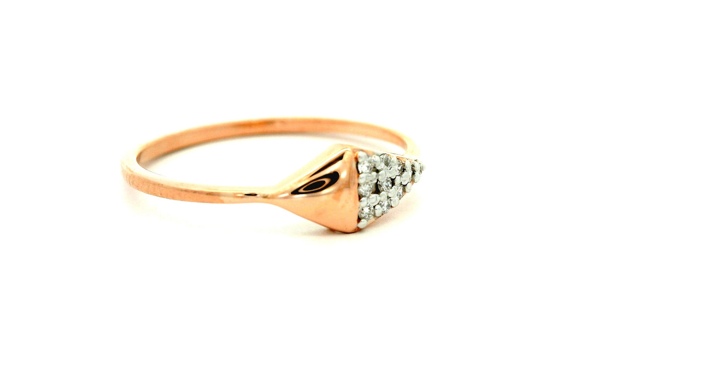 Elegant Diamond Triangle Ring