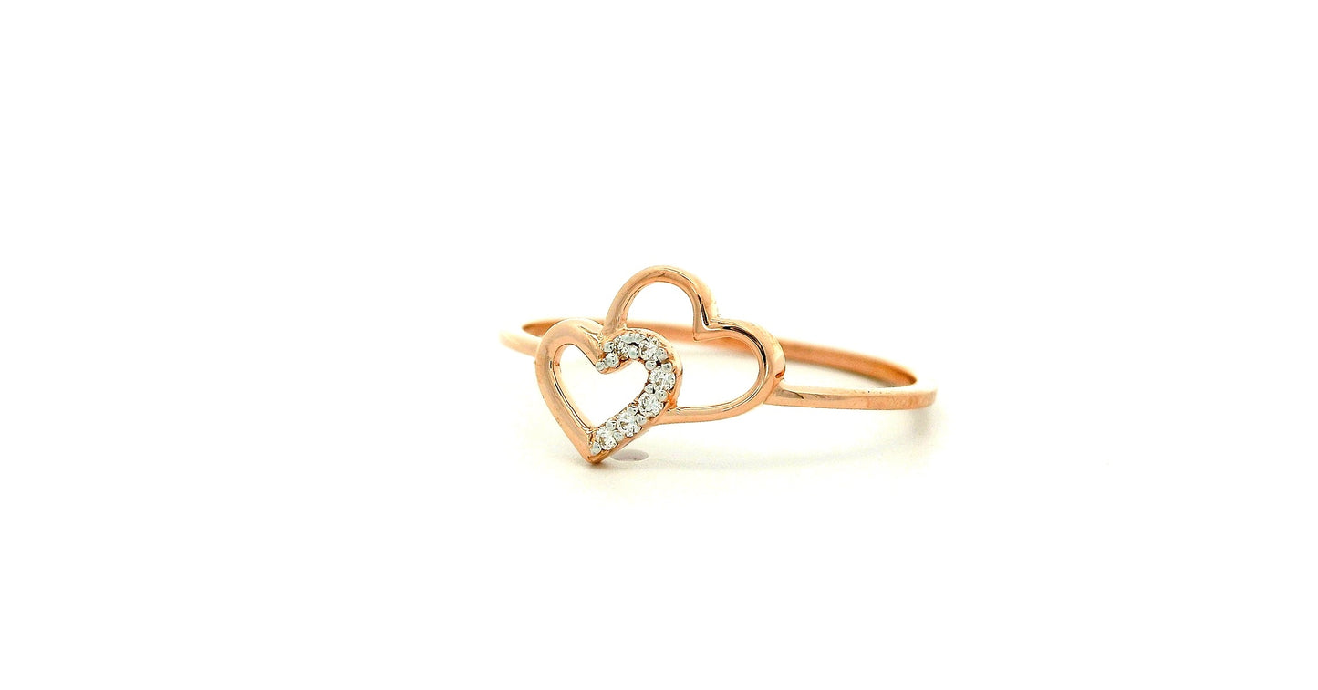 Elegant Double Heart Ring