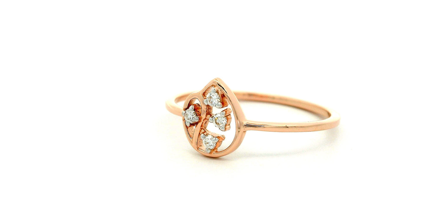 Elegant Rose Gold Teardrop Ring