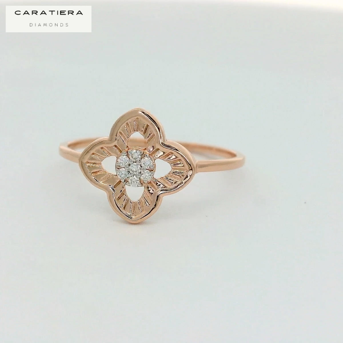 Elegant Diamond Flower Ring