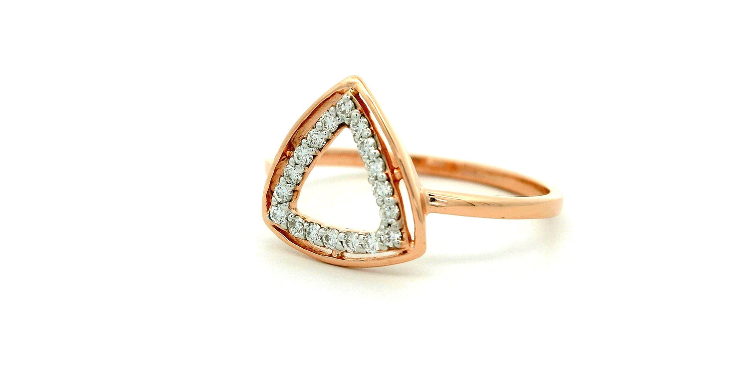 Elegant Diamond Triangle Ring