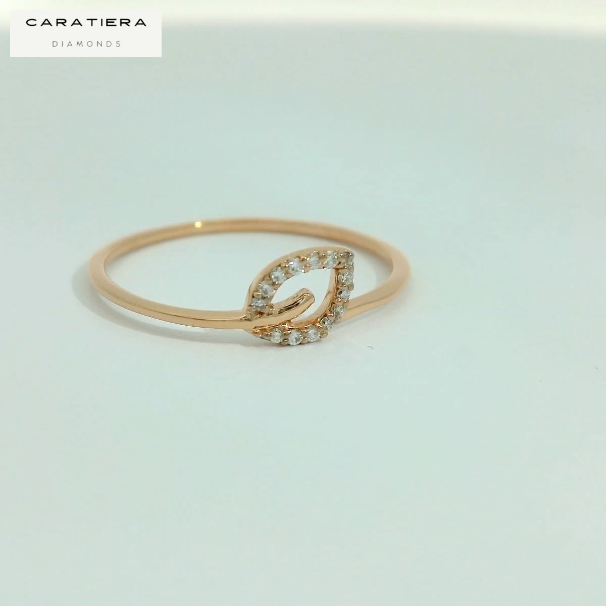 Elegant Diamond Leaf Ring