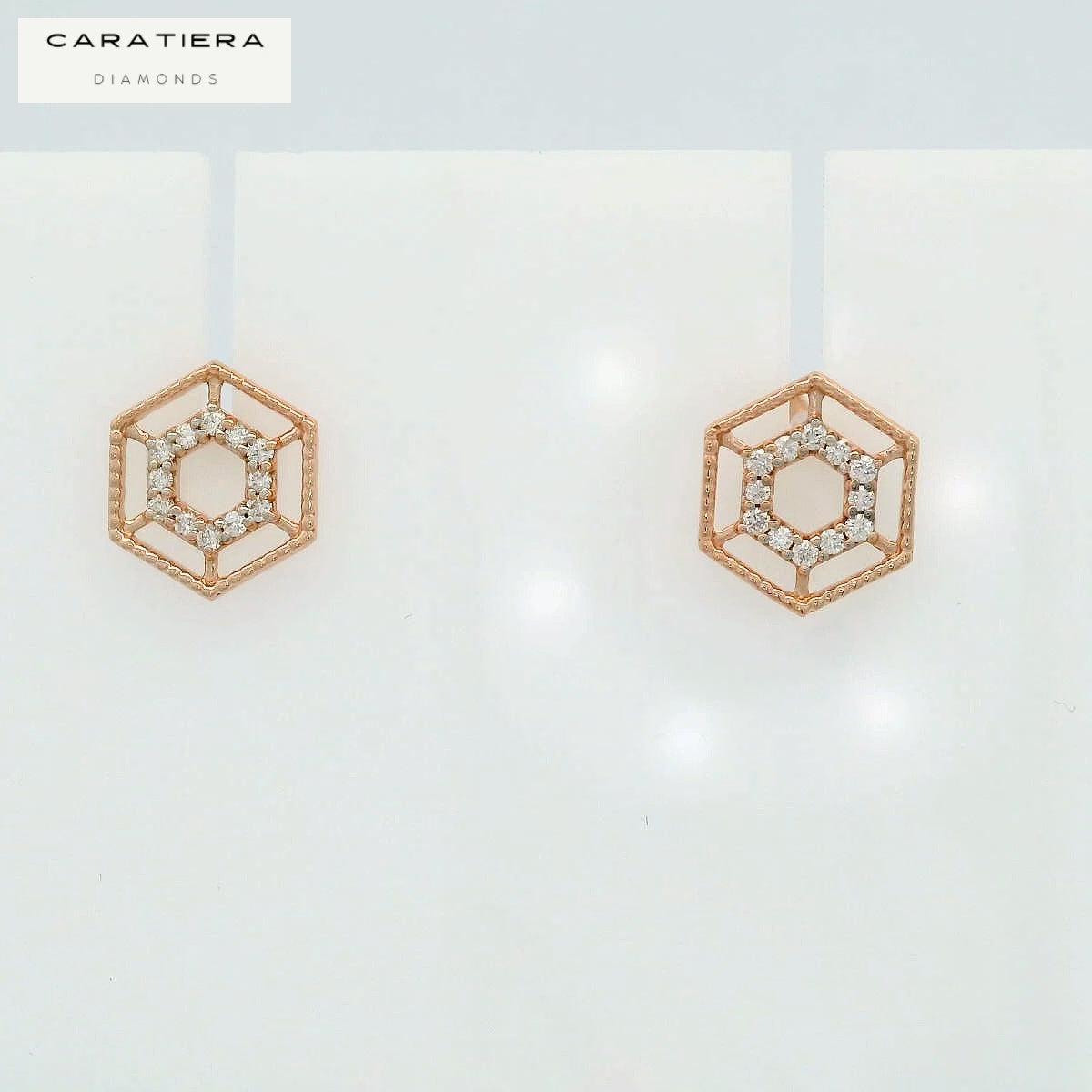 Elegant Hexagonal Diamond Earrings