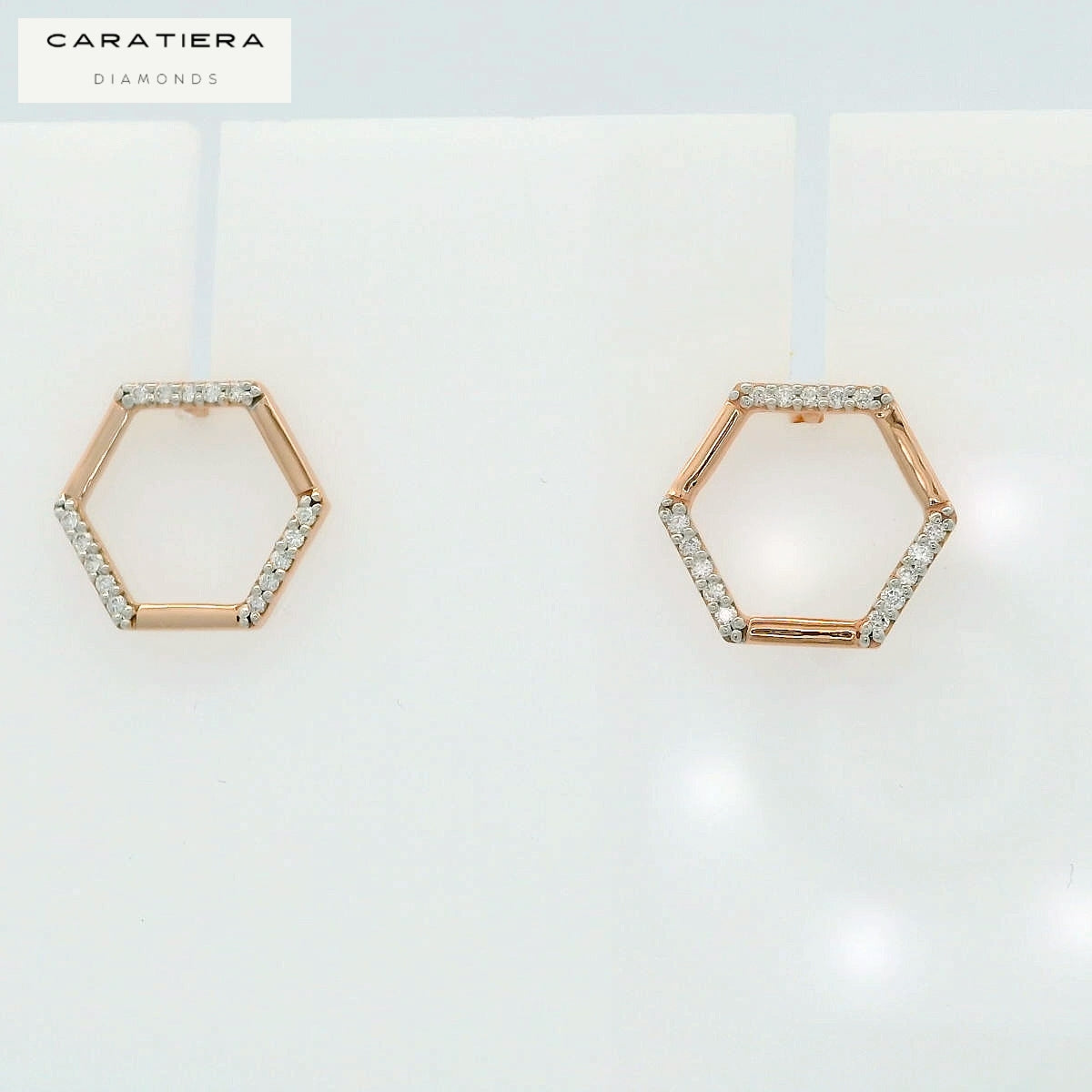 Elegant Hexagon Diamond Earrings