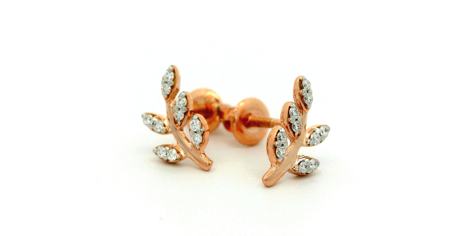 Elegant Rose Gold Leaf Earrings