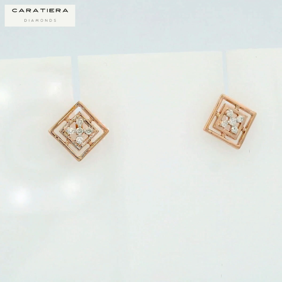 Elegant Diamond Square Earrings