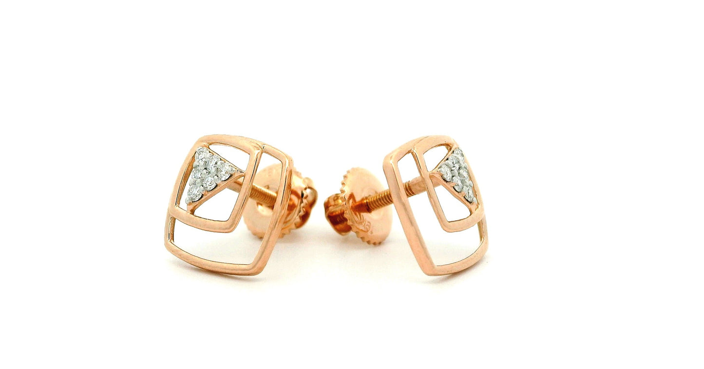 Elegant Rose Gold Diamond Earrings