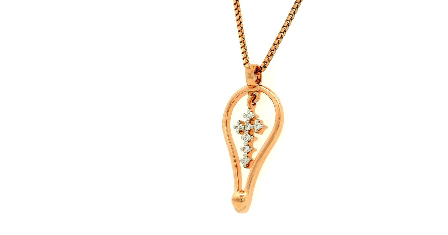 Elegant Rose Gold Cross Pendant