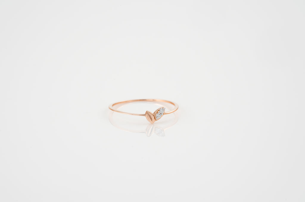 Diamond Leaves Ring  -RGD720