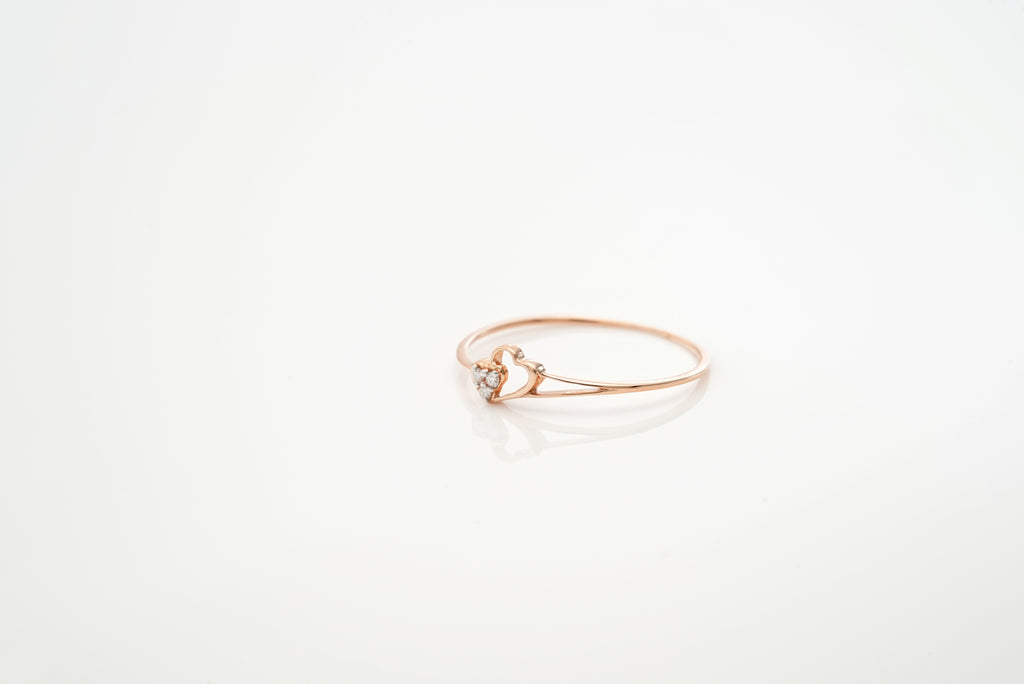 Twin Hearts Trio Ring  -RGD