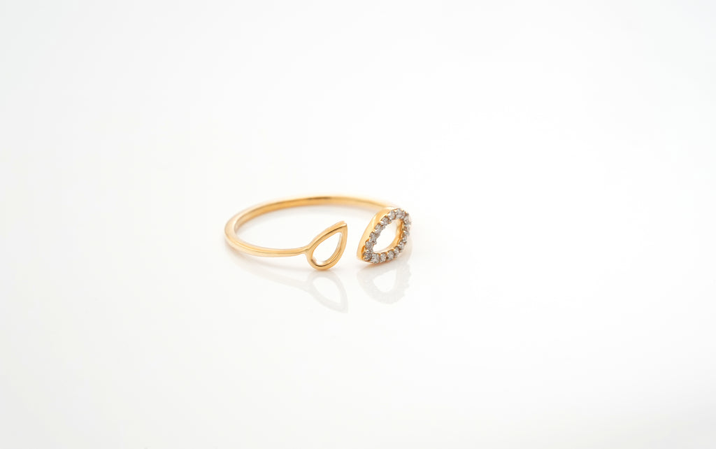 Crystal Teardrops Ring -RGD