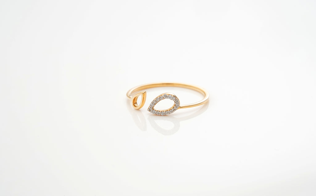 Crystal Teardrops Ring -RGD