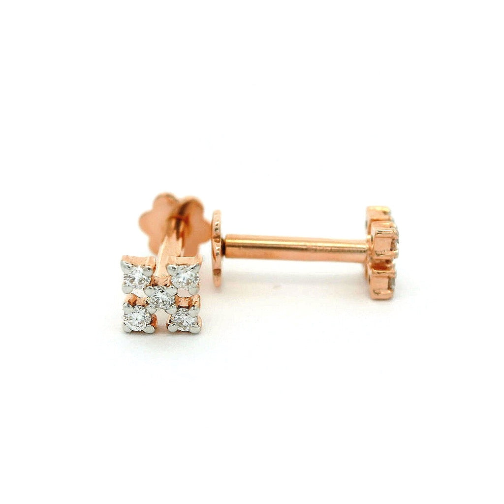 Modern Crest Diamond Studs  - 2stdd14