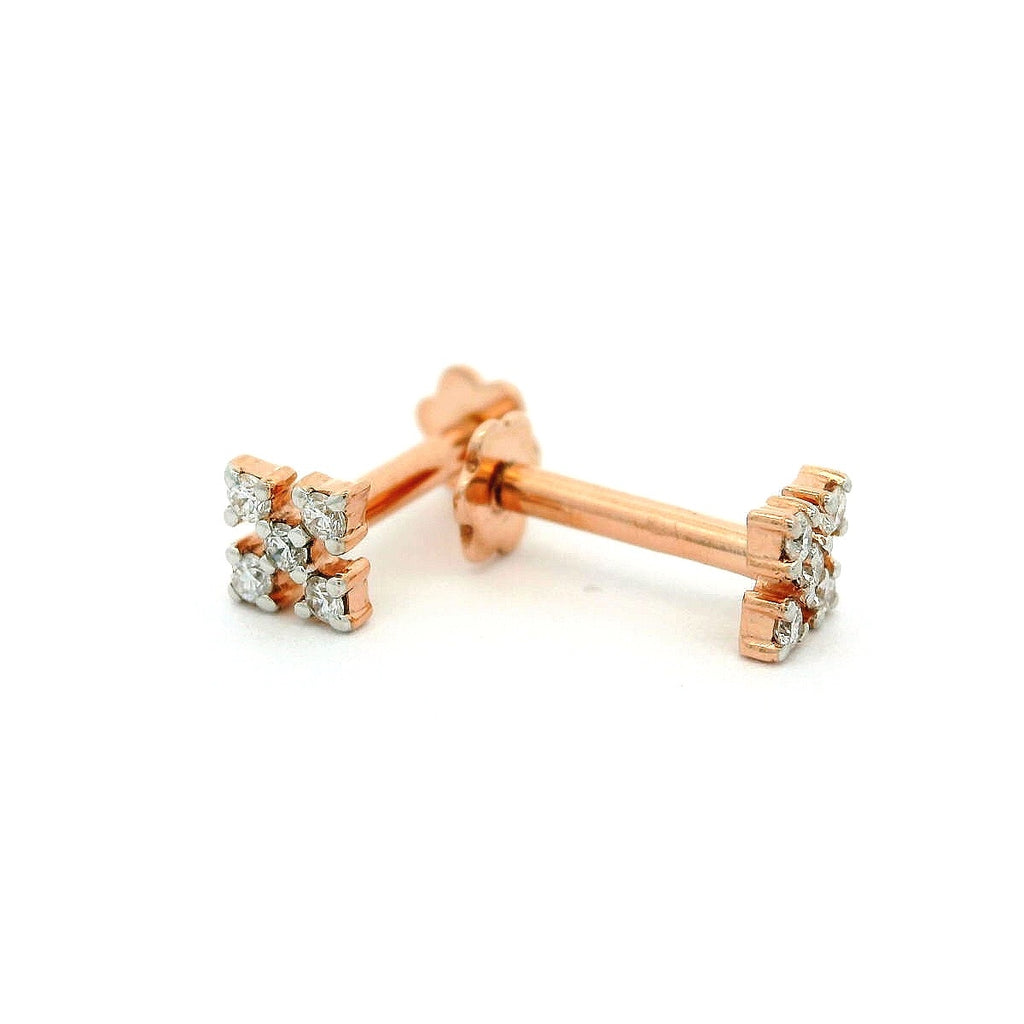 Modern Crest Diamond Studs  - 2stdd14