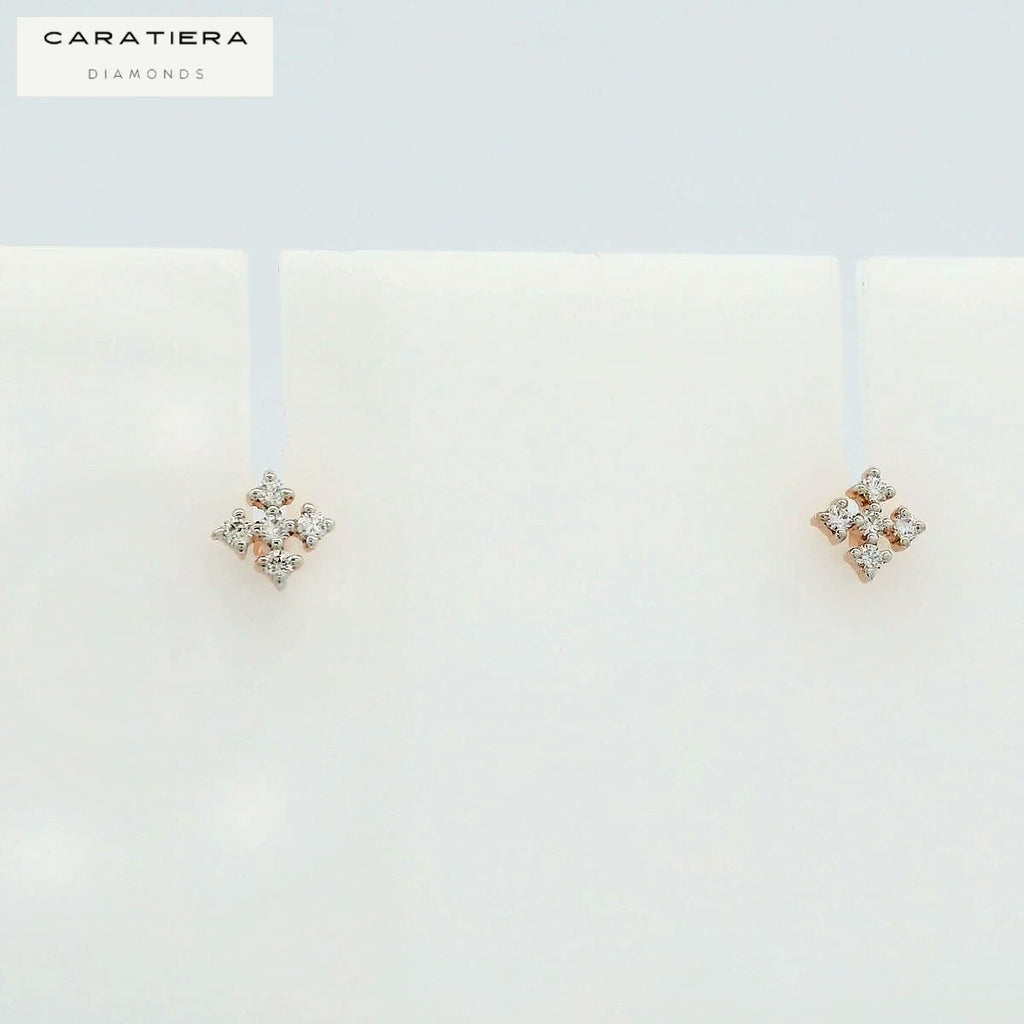 Modern Crest Diamond Studs  - 2stdd14