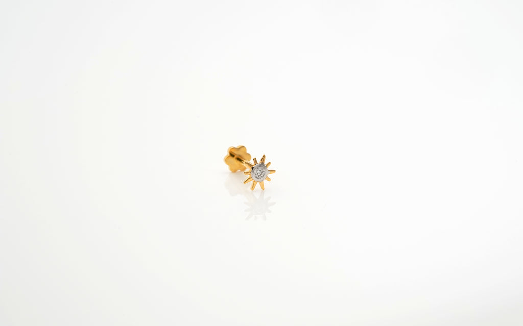 Solitaire Sun Nose pin  -NPD123